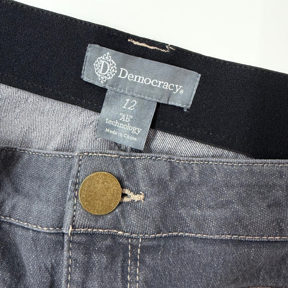 Democracy High Waist Wide Leg Carpenter Jeans Women's 12 Gray Ab Technology - Picture 3 of 10